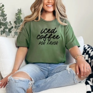 Iced COFFEE Por Favor T-SHIRT – Luna Kreations Iced COFFEE Por Favor T-SHIRT – Luna Kreations