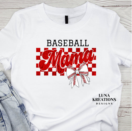 Short Sleeve Baseball Mamá Tshirt